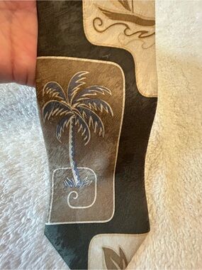 🎁3 for $30 - Palm Tree Print Silk Tie